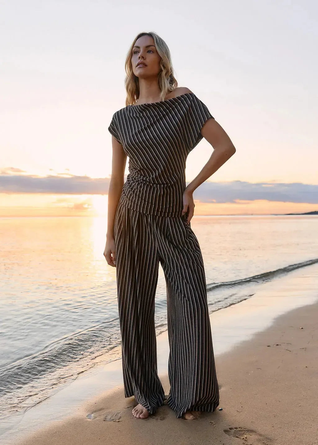 Everlyn Metallic Jersey Top-Tops-Fate + Becker-The Bay Room