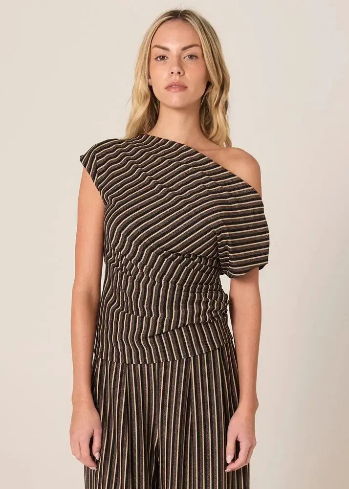 Everlyn Metallic Jersey Top-Tops-Fate + Becker-The Bay Room