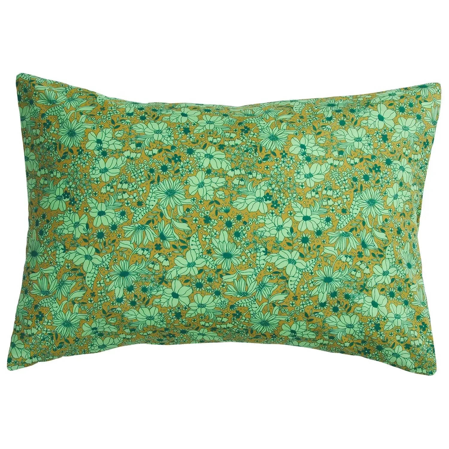 Evette Cotton Pillowcase Set - Olive-Soft Furnishings-Sage & Clare-The Bay Room