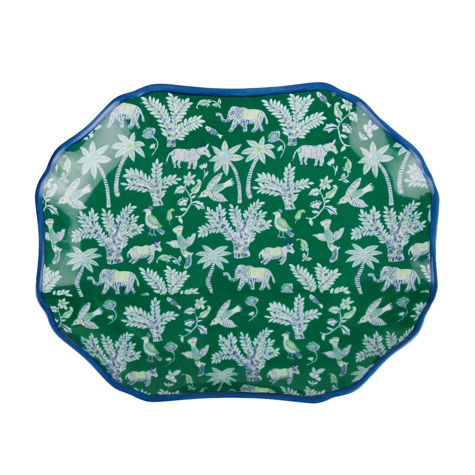 Exotique Ceramic Platter 33x42.5cm Green-Dining & Entertaining-Coast To Coast Home-The Bay Room