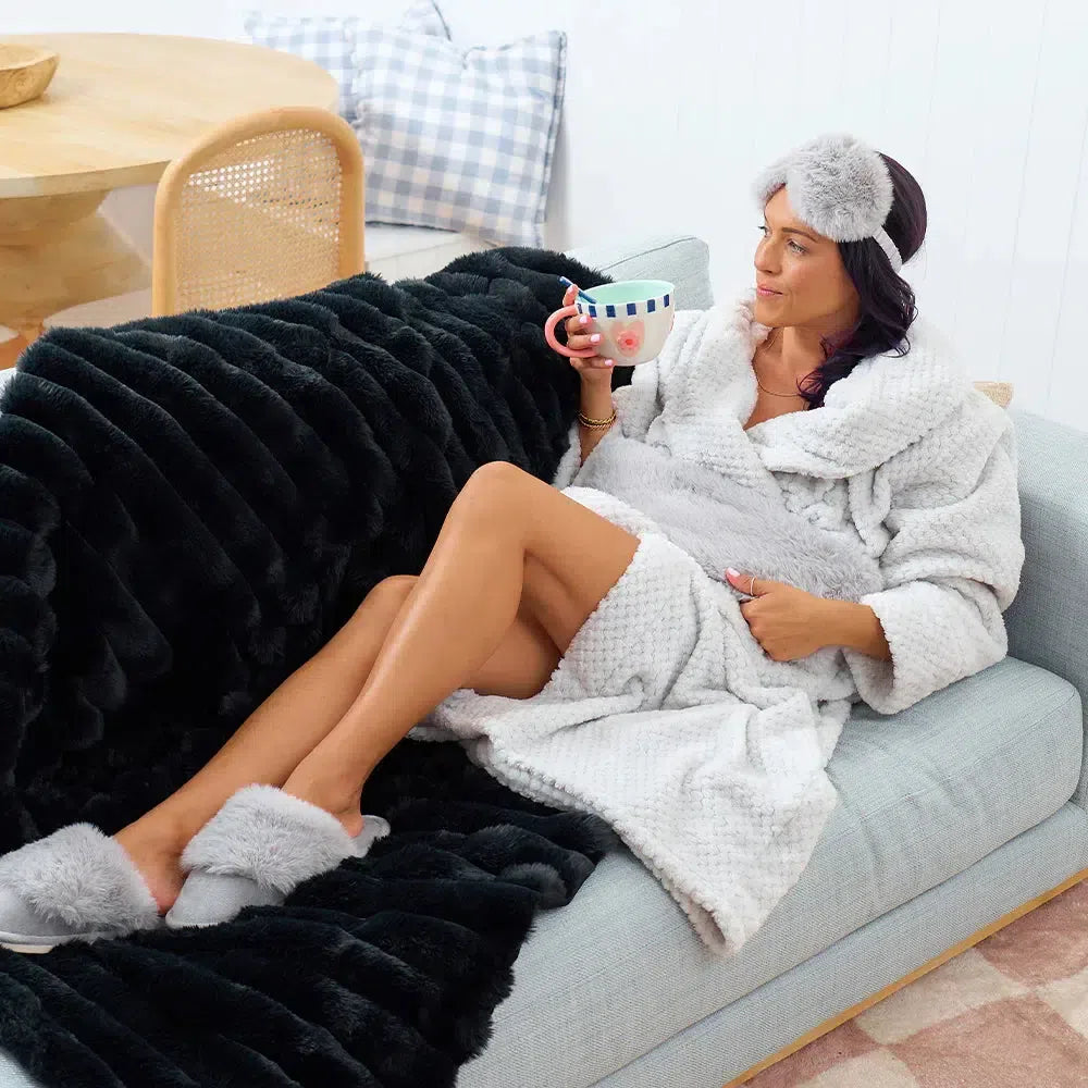 Eye Mask Cosy Luxe - Grey-Sleepwear & Robes-Annabel Trends-The Bay Room