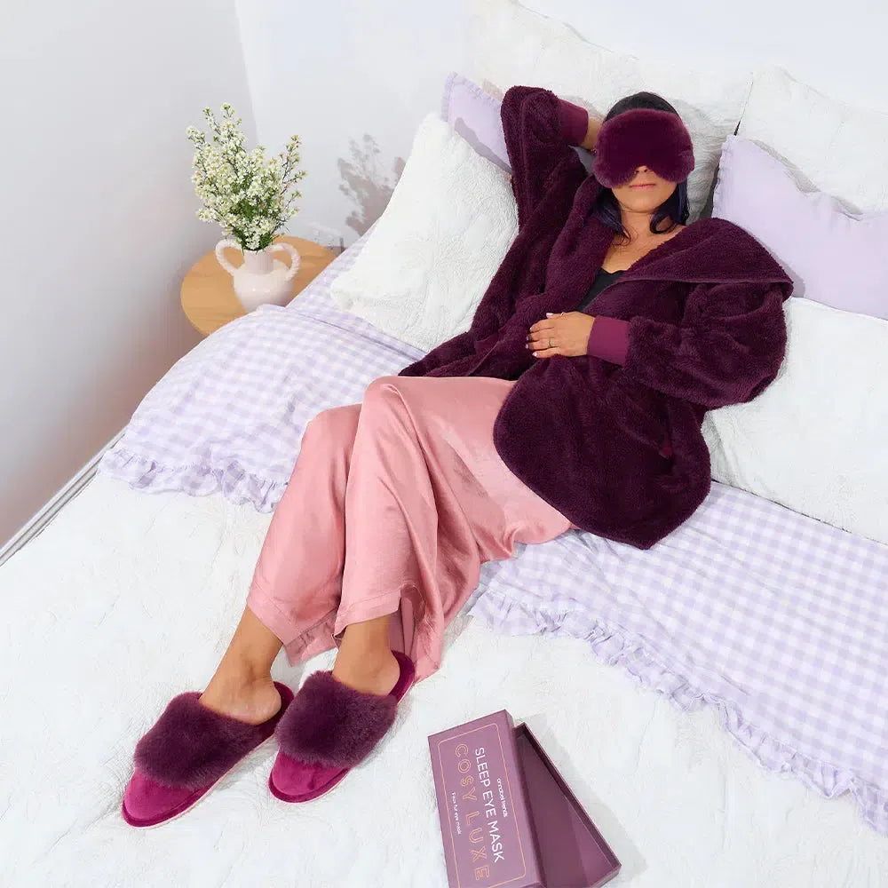 Eye Mask Cosy Luxe - Mulberry-Sleepwear & Robes-Annabel Trends-The Bay Room