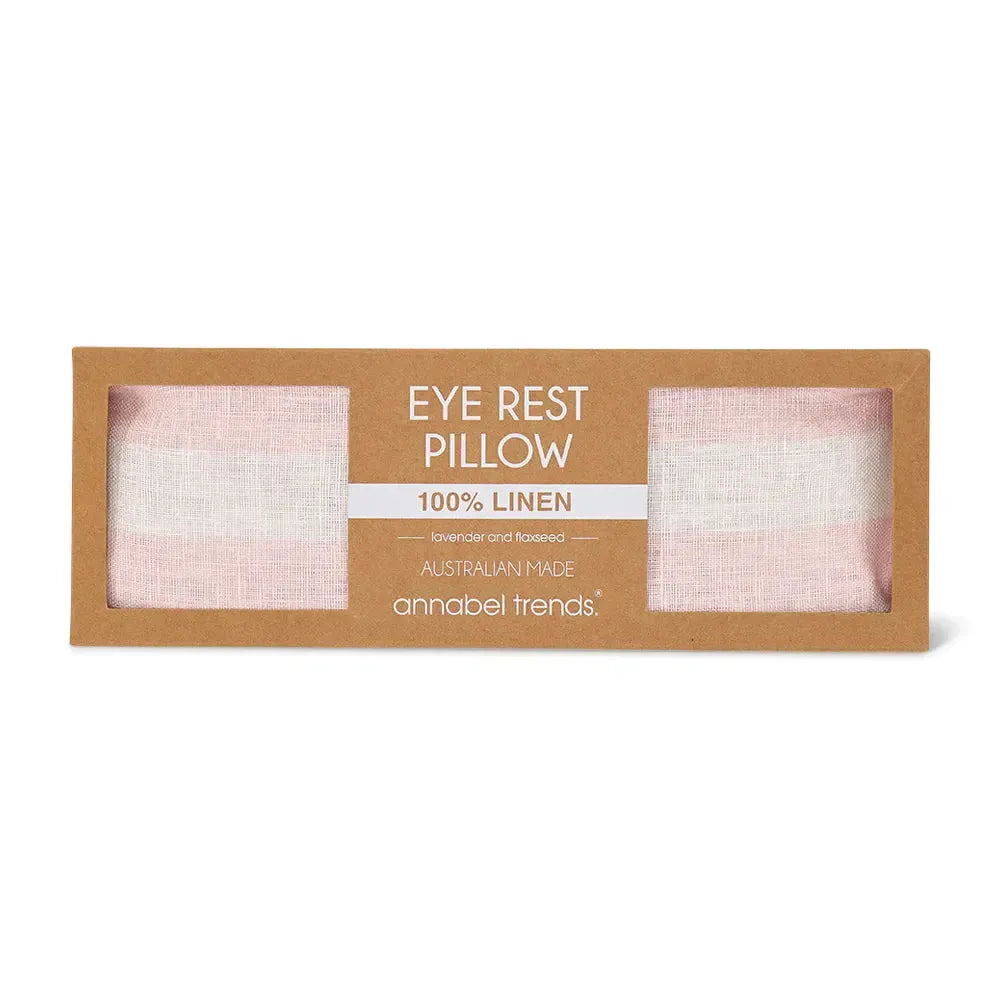 Eye Rest Pillow - Linen - Pink Stripe-Beauty & Well-Being-Annabel Trends-The Bay Room