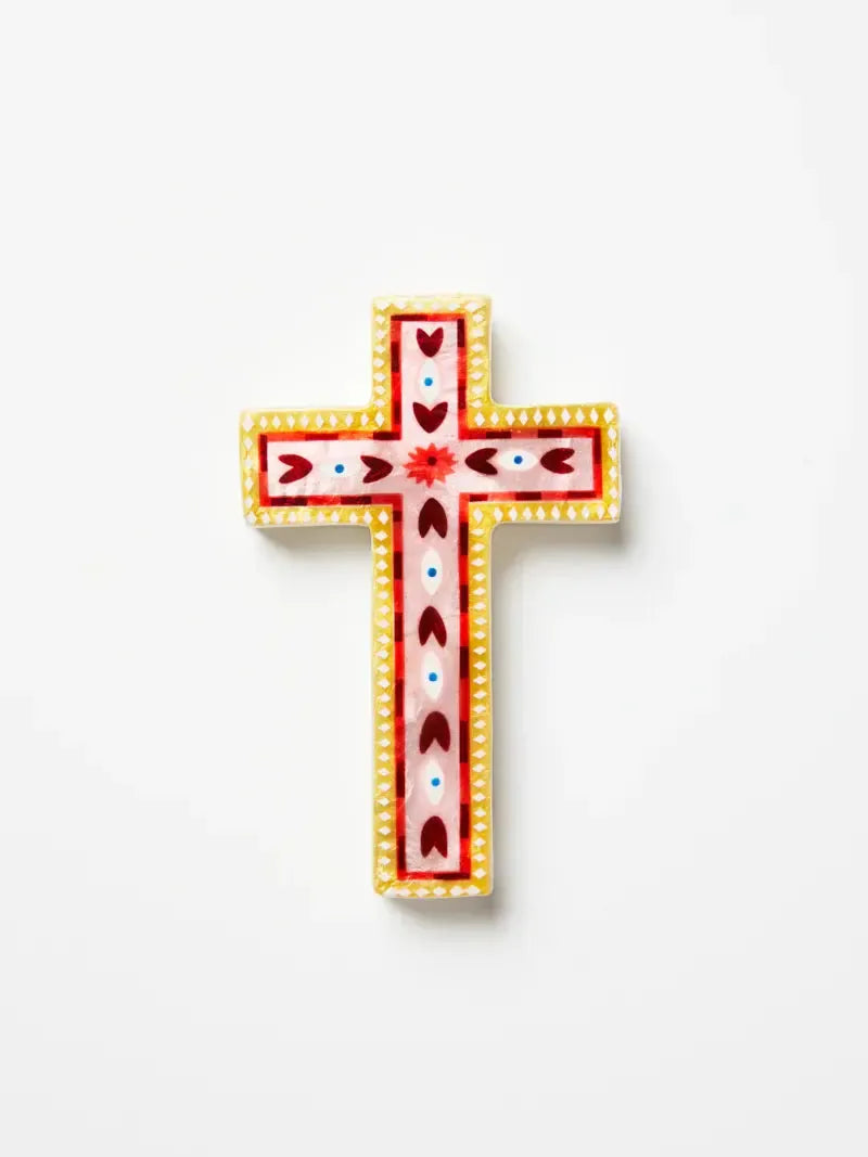 Fable Pink Small Cross-Wall Decor-Jones & Co-The Bay Room