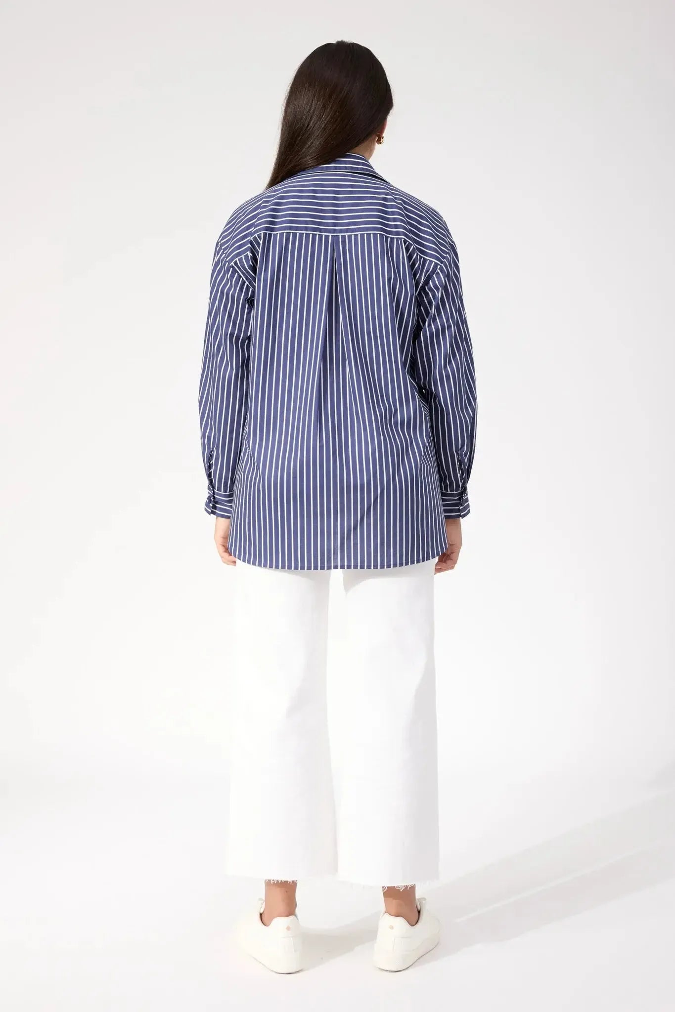 Fairbanks Stripe Shirt - Navy-Tops-Haven-The Bay Room