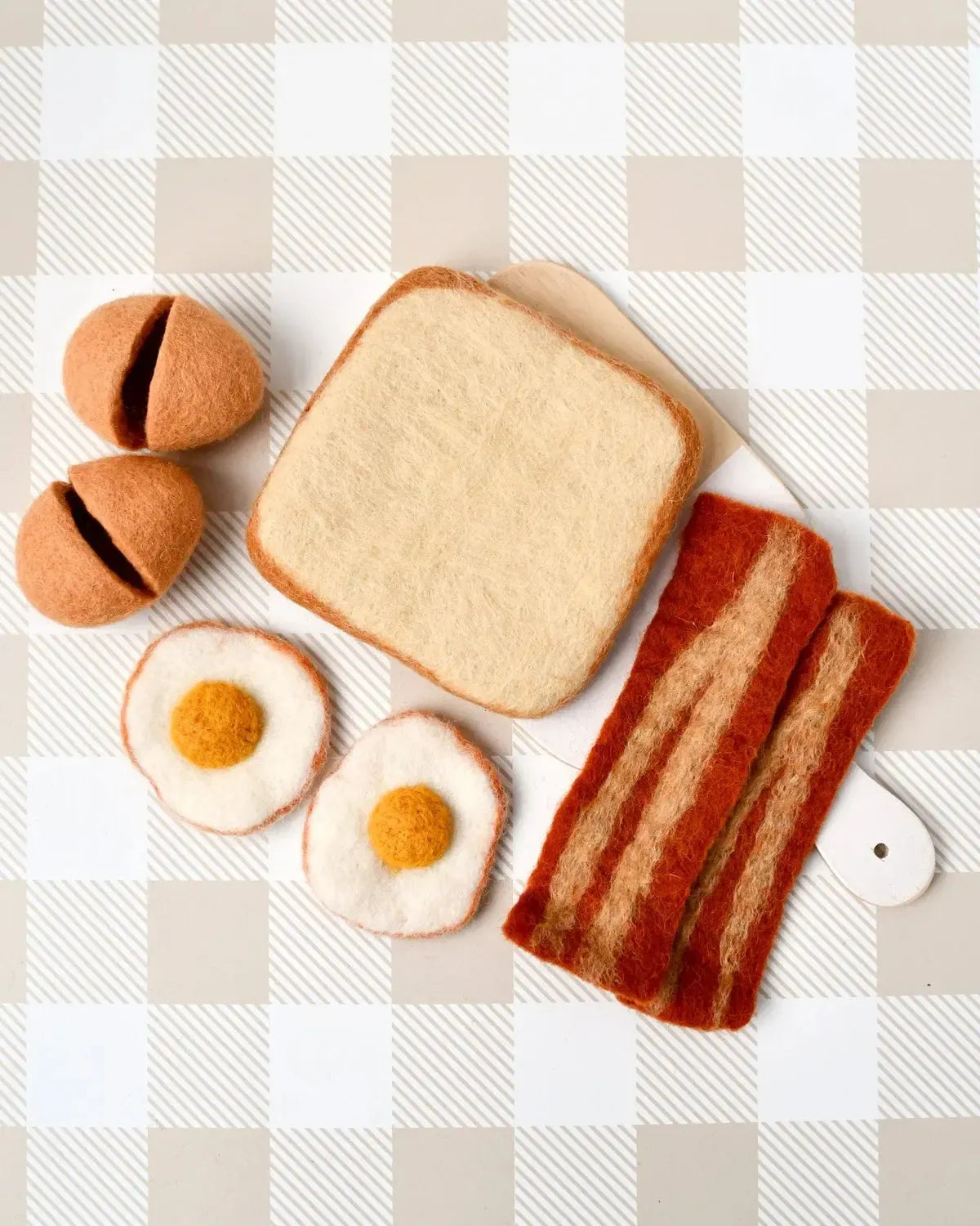 Felt Bacon and Eggs Breakfast Set-Toys-Tara Treasures-The Bay Room