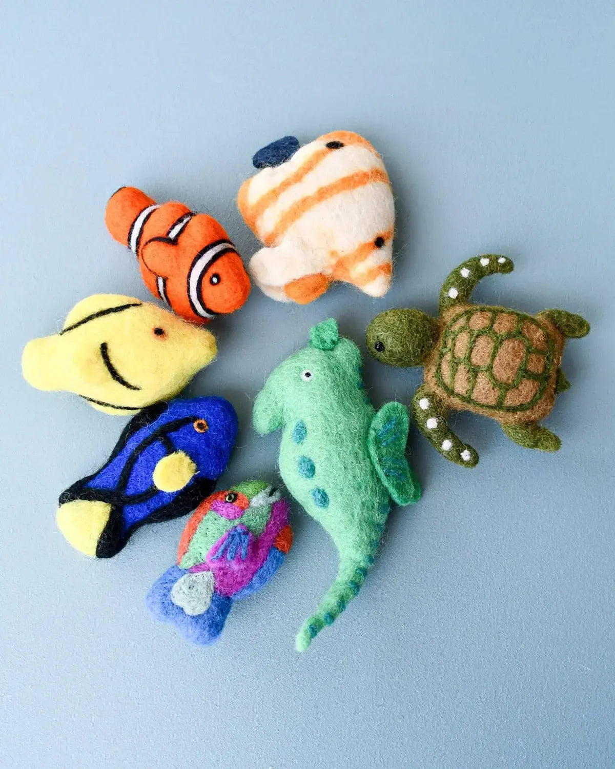 Felt Coral Reef Fish Toys Set with Coral Reef Play Mat-Toys-Tara Treasures-The Bay Room
