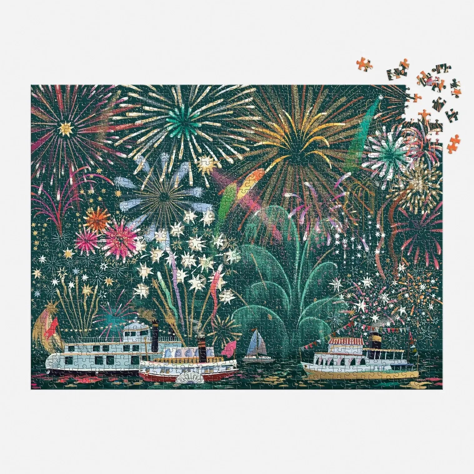 Fireworks Jubilee Foil Puzzle 1000pc-Fun & Games-Galison-The Bay Room