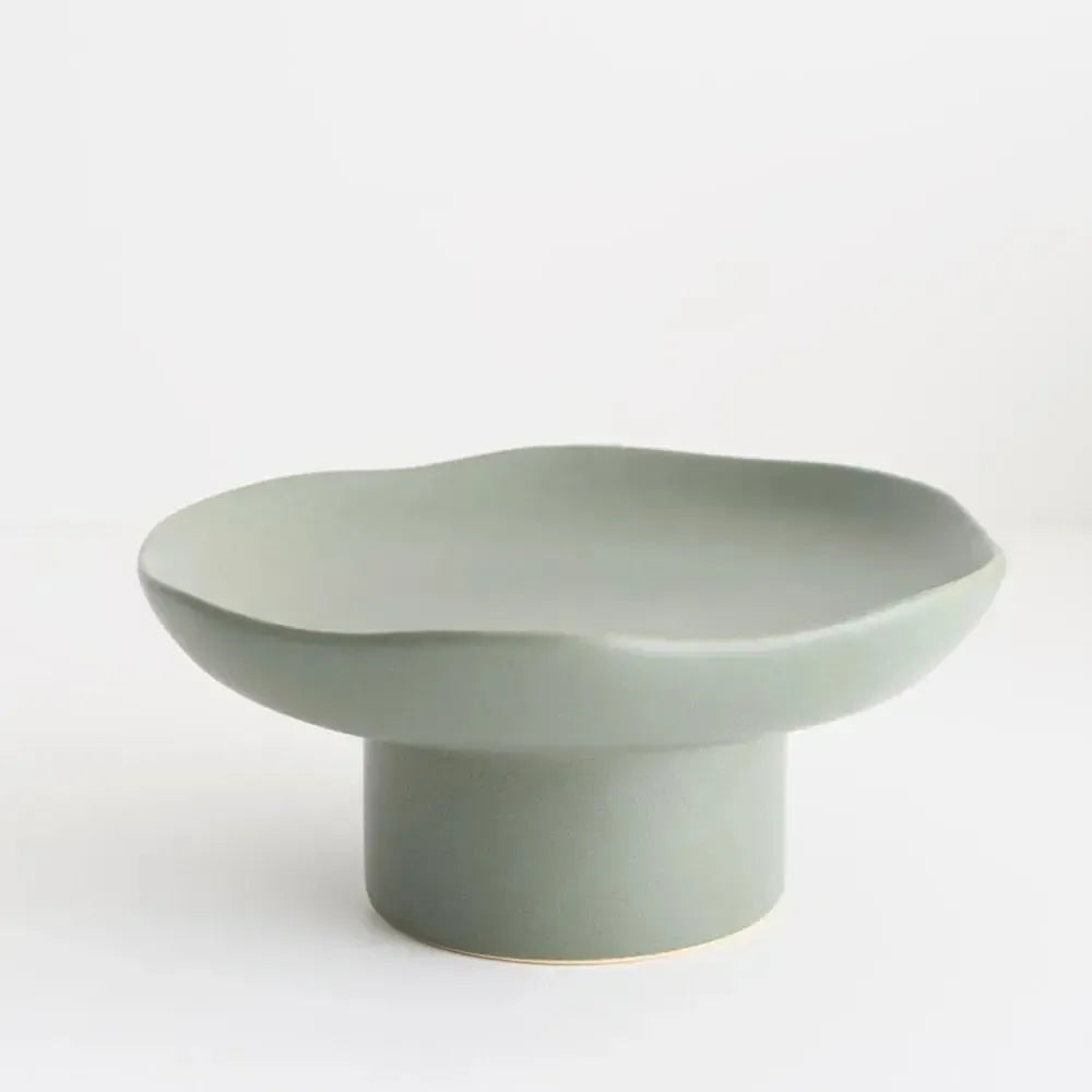 Fisko Pedestal Stand Olive 15x33cm-Decor Items-Floral Interiors-The Bay Room