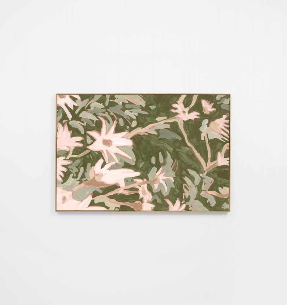 Flannel Flowers Green 1 Canvas 70x105cm-Wall Decor-Warranbrooke-The Bay Room