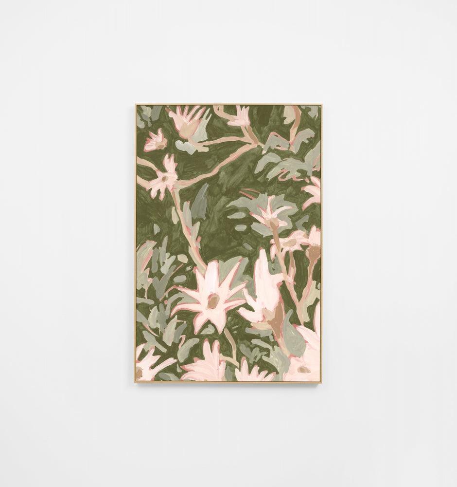 Flannel Flowers Green 1 Canvas 70x105cm-Wall Decor-Warranbrooke-The Bay Room