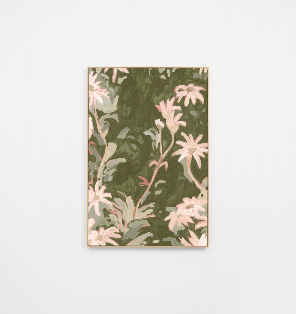Flannel Flowers Green 2 Canvas 70x105cm-Wall Decor-Warranbrooke-The Bay Room