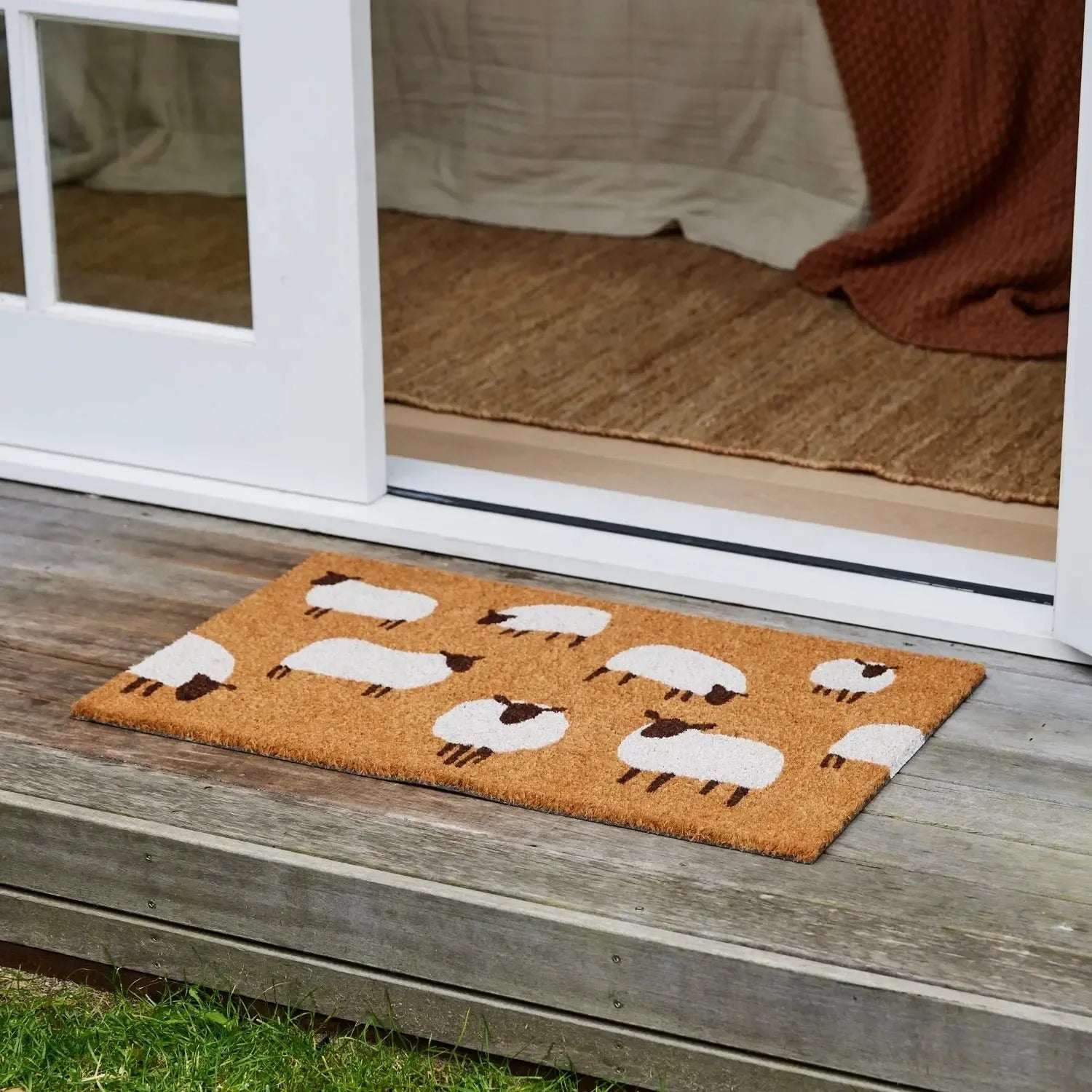 Flock Of Sheep Doormat 45x75cm-Floor Rugs & Doormats-Madras Link-The Bay Room