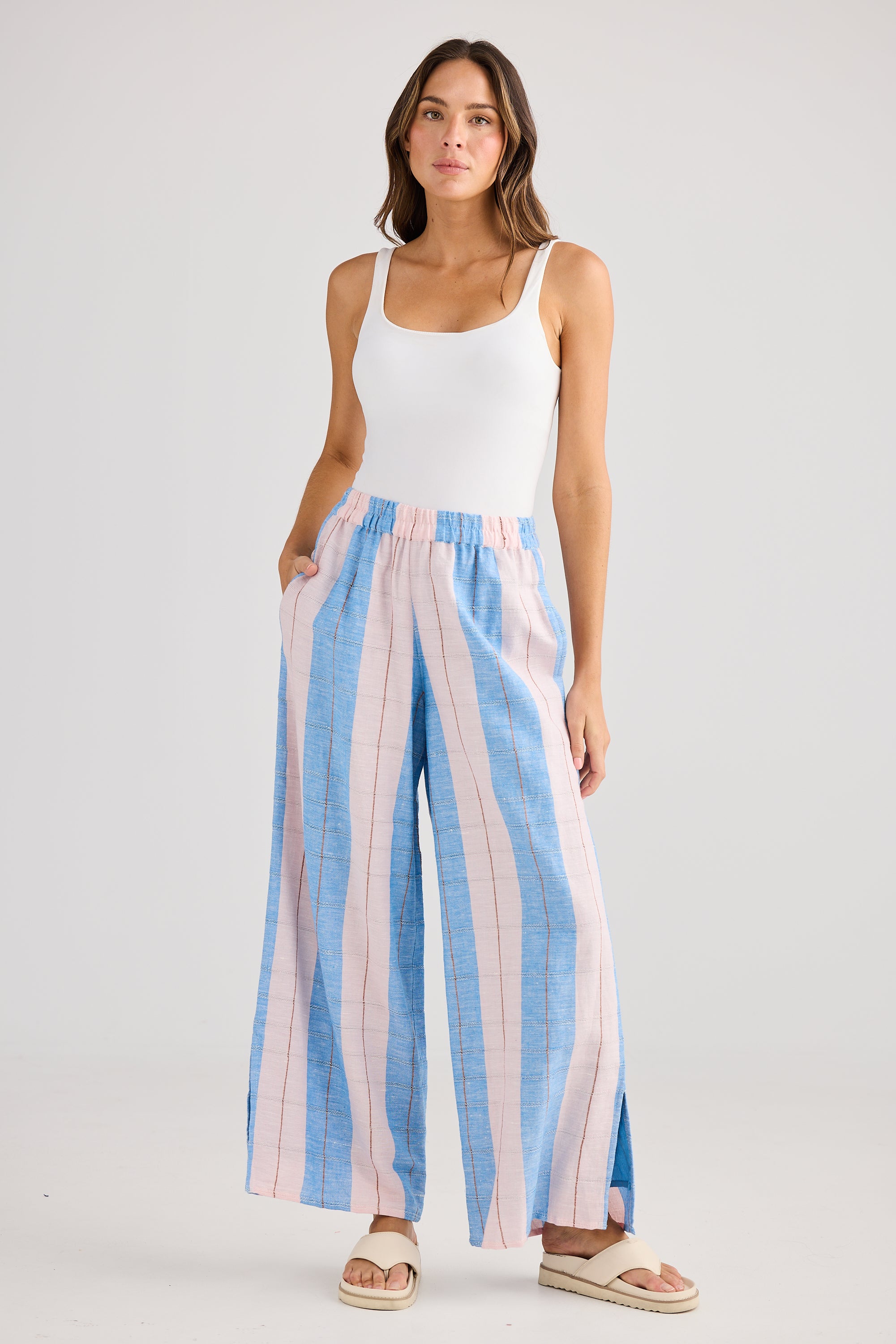 Fly Away Pant - Blue Multi Stripe-Holiday-The Bay Room
