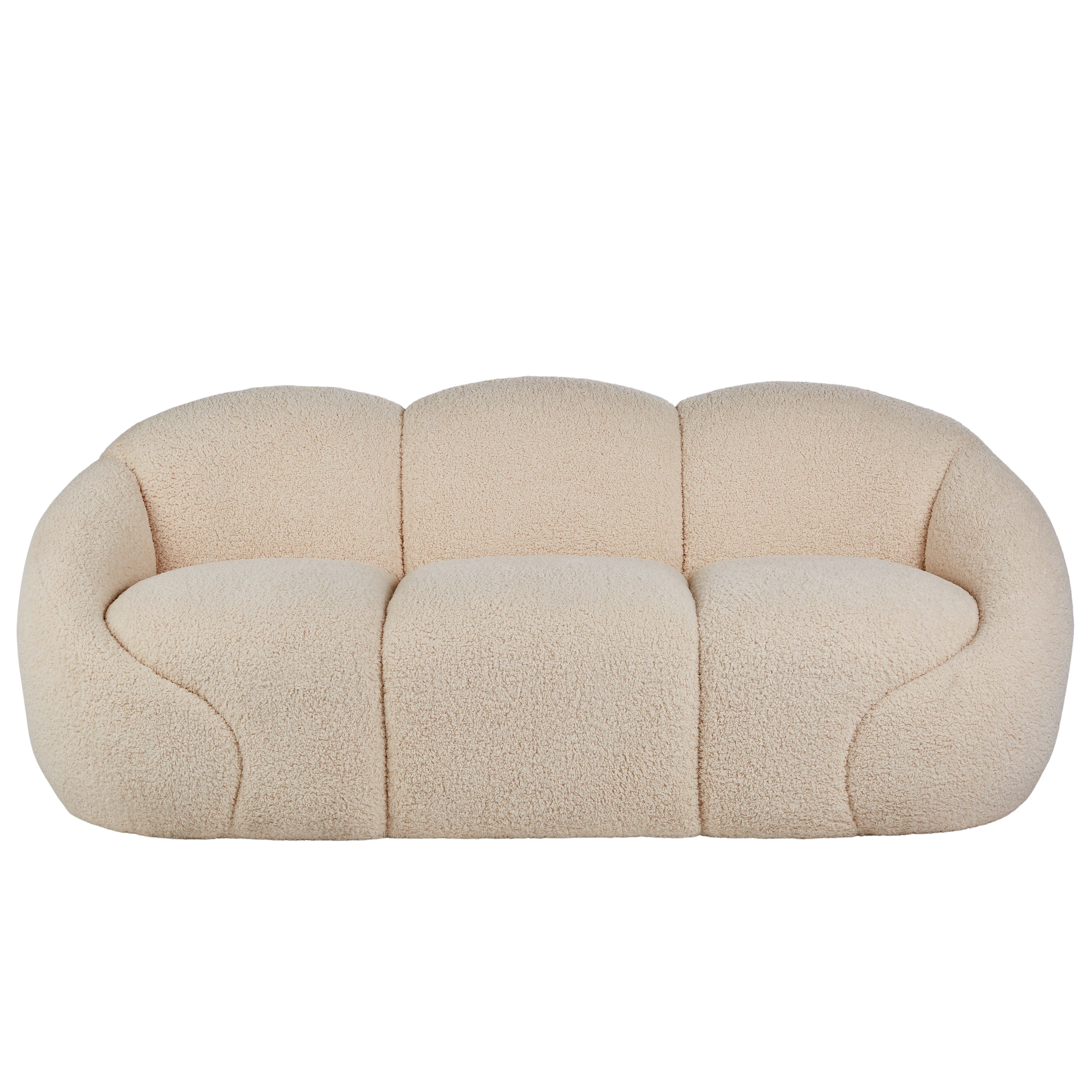 Formes Teddy Bear Curved 3 Seater Sofa-Furniture-Amalfi-The Bay Room