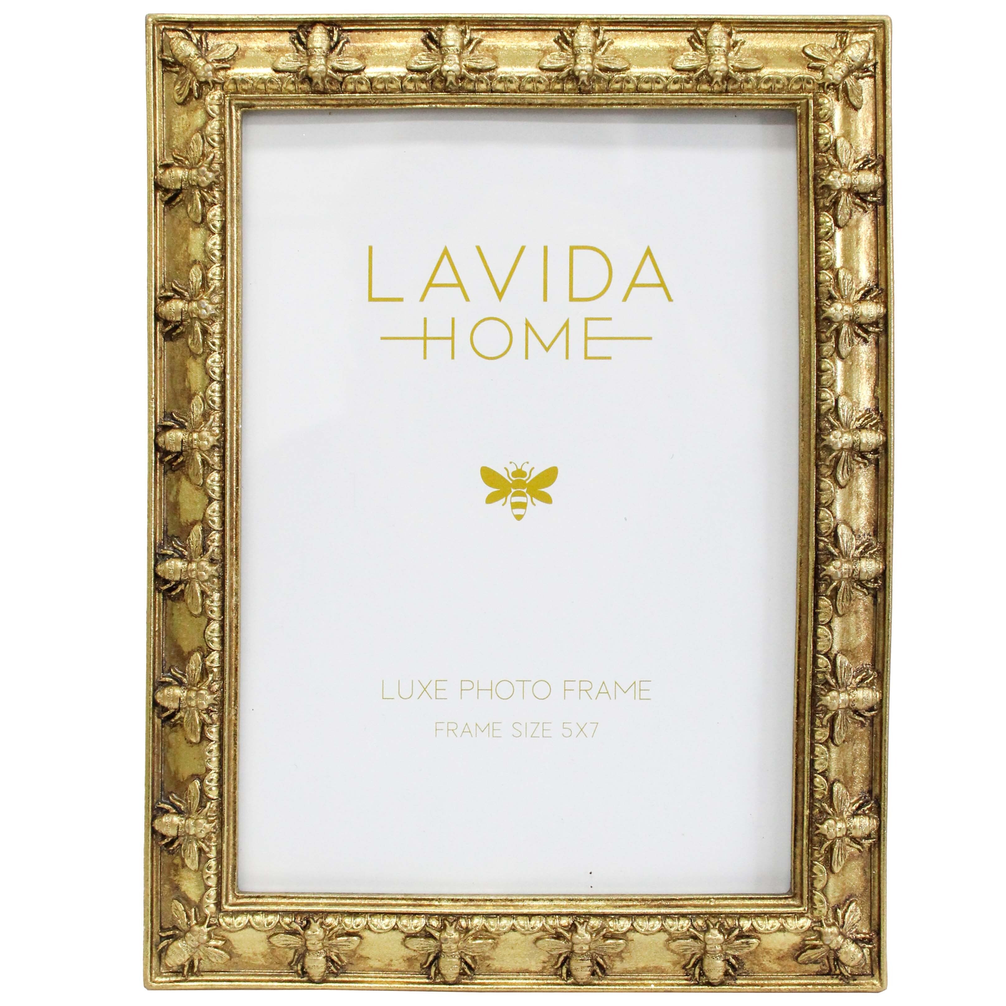 Frame 5x7 Bee Aged Gold-Decor Items-Lavida-The Bay Room