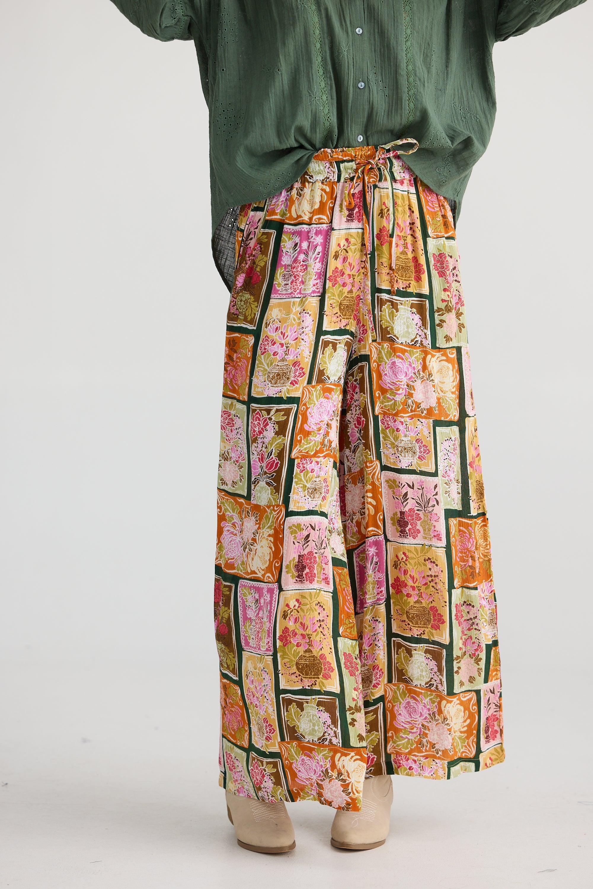 Freedom Pant - Postcard Petals-Pants-Talisman-The Bay Room