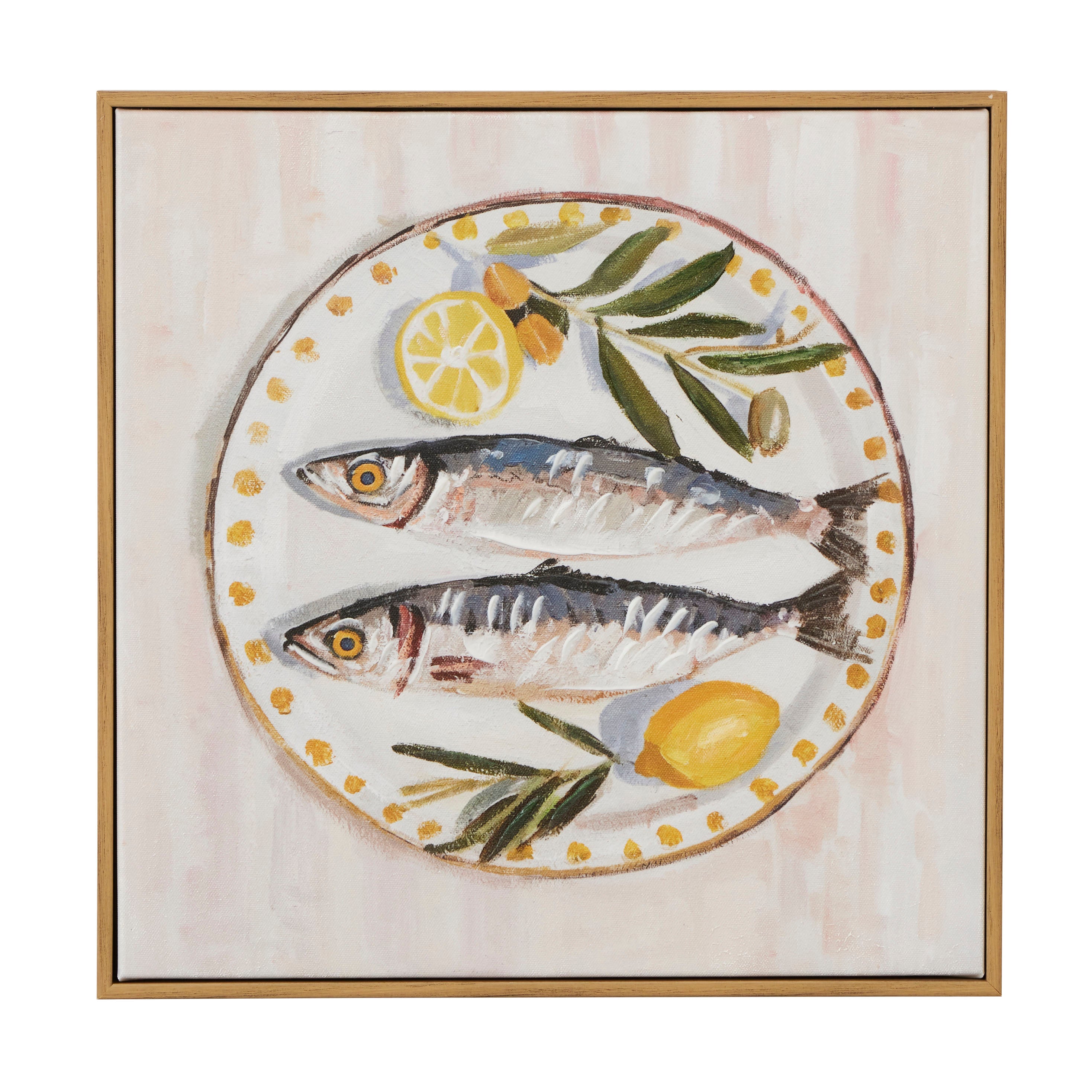 Fresca Oak Frame Oil Painting 40x40cm-Wall Decor-Coast To Coast Home-The Bay Room