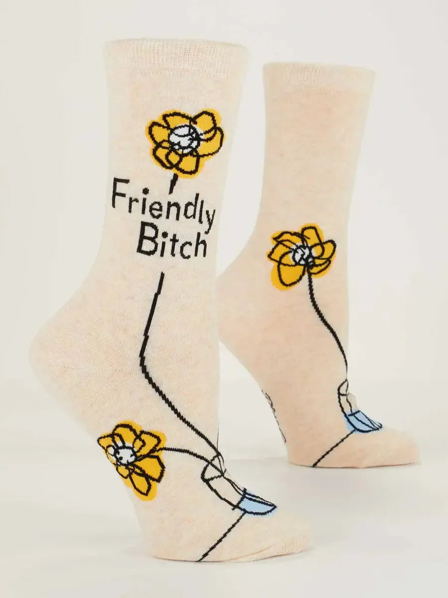 Friendly Bitch Women's Crew Socks-Fun & Games-Blue Q-The Bay Room