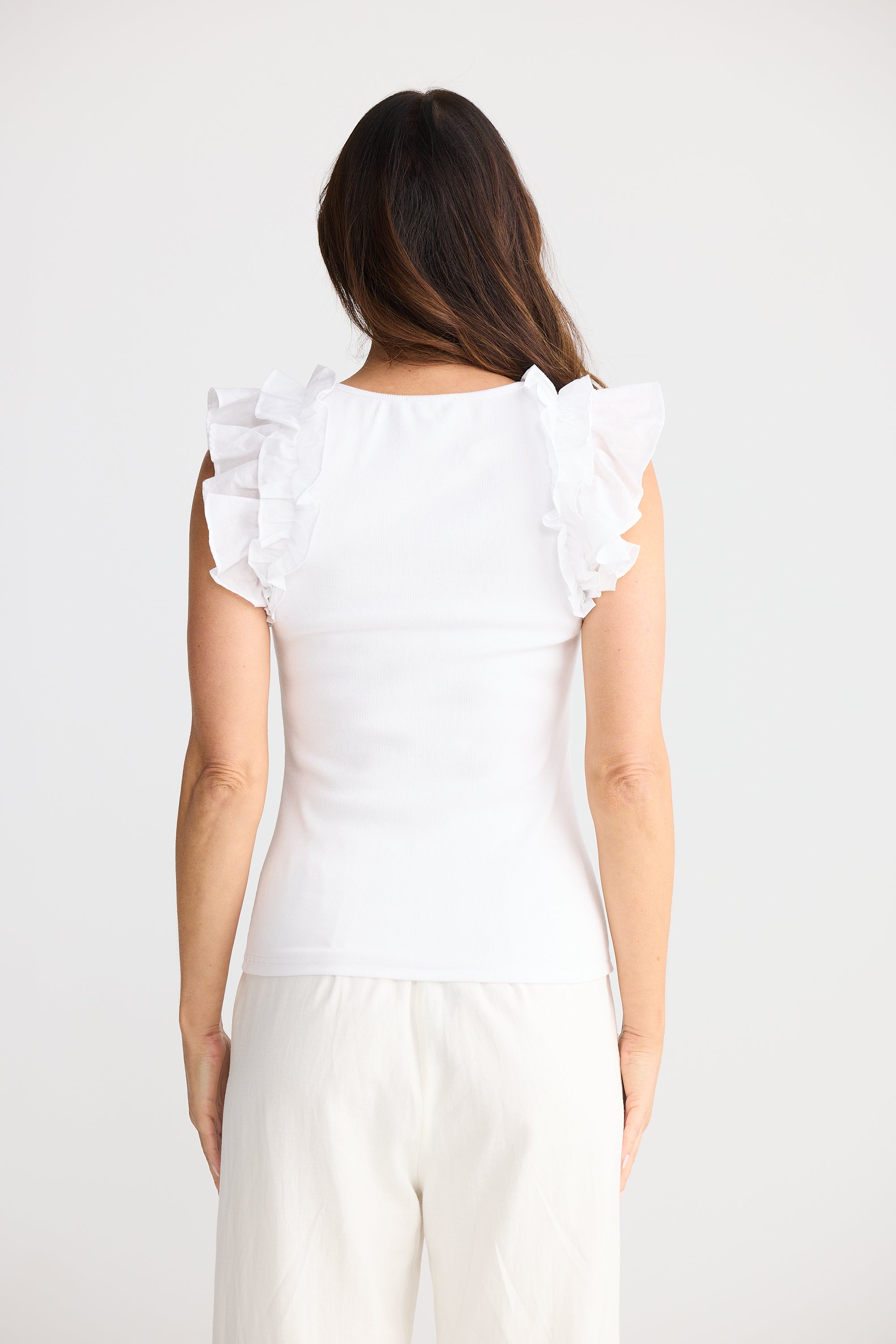 Frills Tank - White-Tops-Brave & True-The Bay Room
