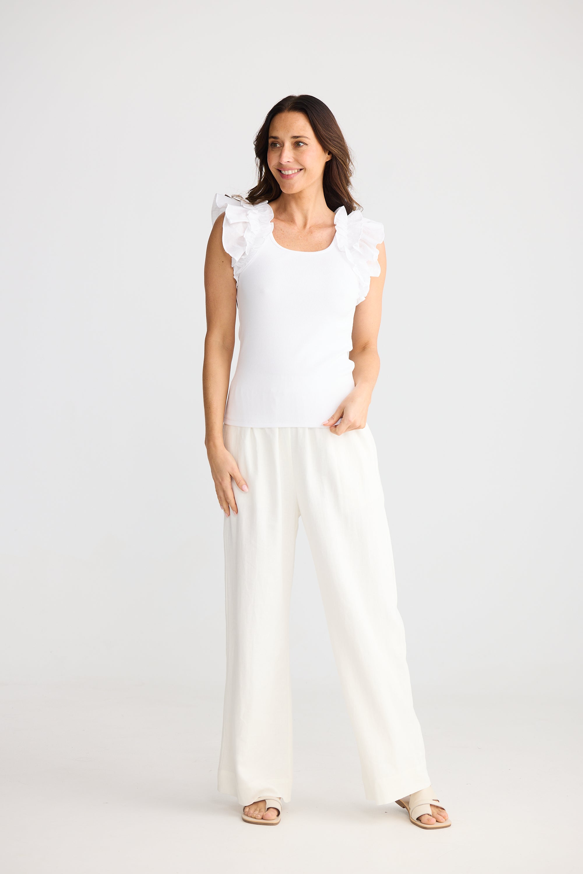 Frills Tank - White-Tops-Brave & True-The Bay Room