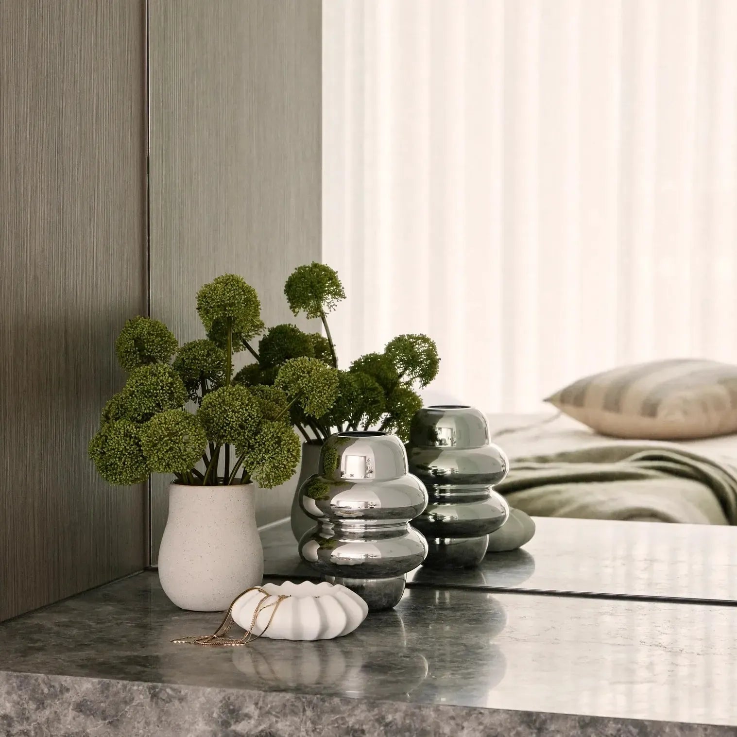 Gallium Metallic Vase 14x14x20cm-Pots, Planters & Vases-Amalfi-The Bay Room