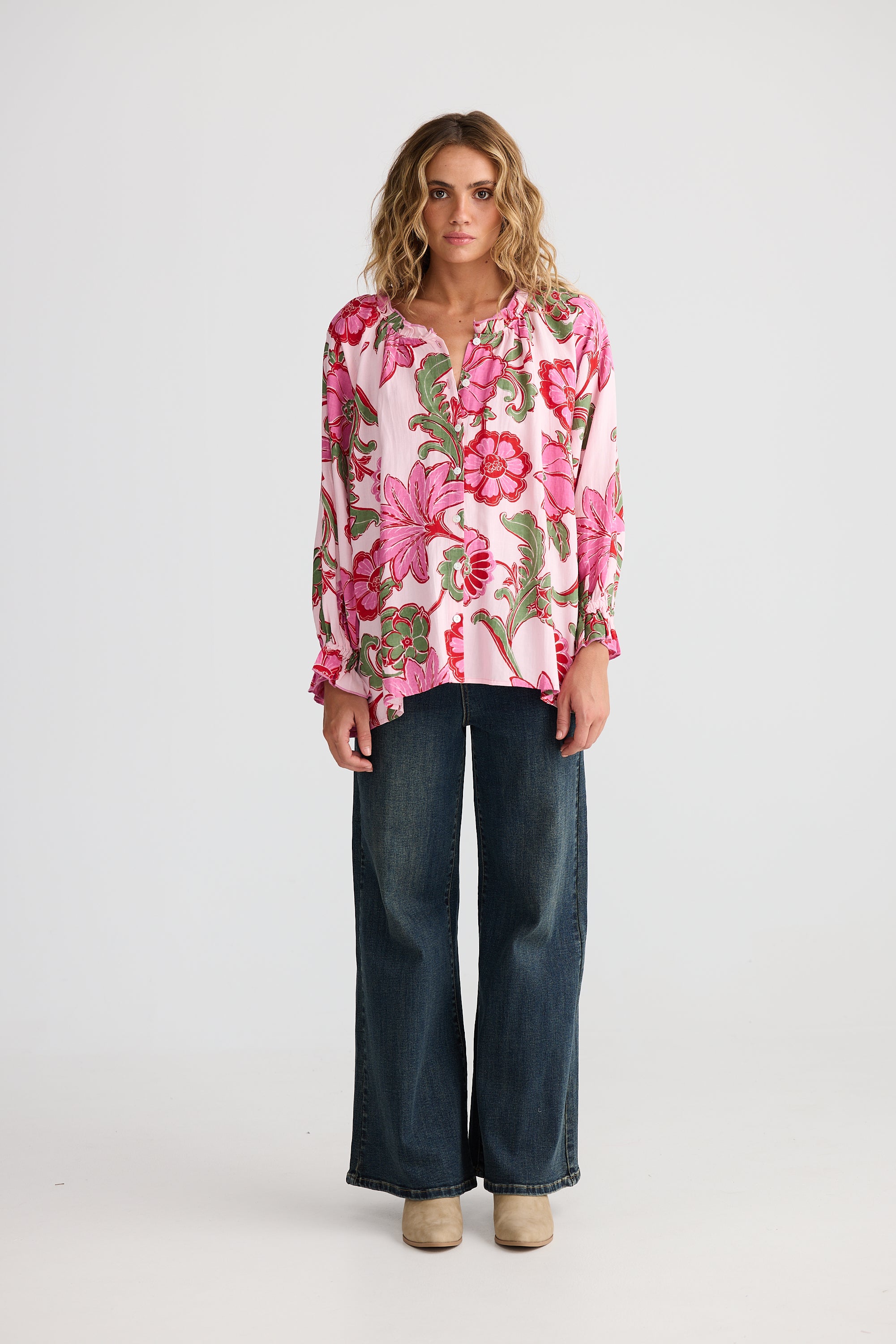 Gemini Blouse - Pink Ibiza-Tops-Talisman-The Bay Room