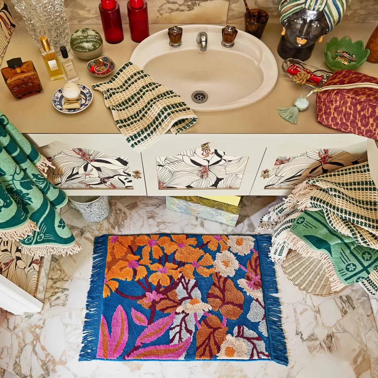 Genevieve Bath Mat - Capri-Soft Furnishings-Sage & Clare-The Bay Room