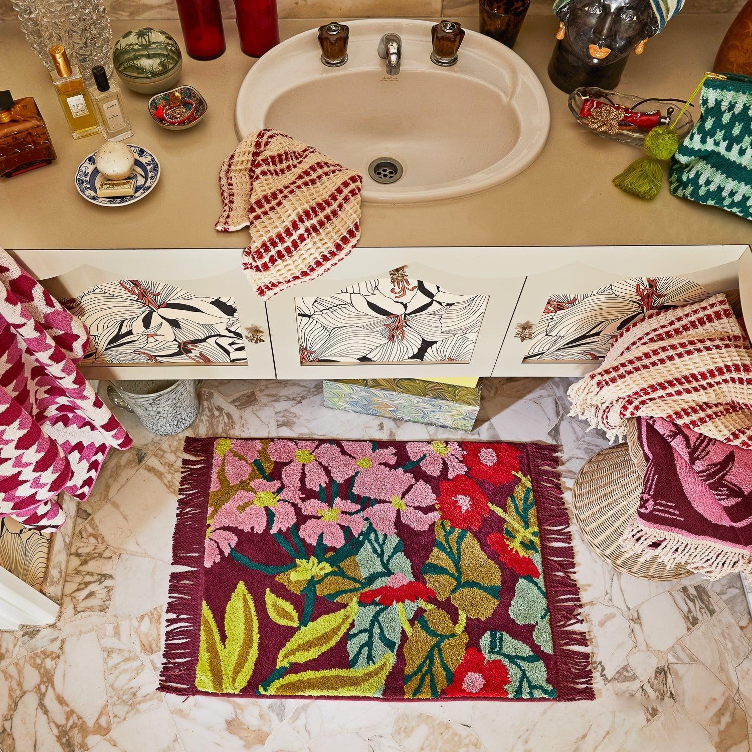 Genevieve Bath Mat - Mahogany-Soft Furnishings-Sage & Clare-The Bay Room