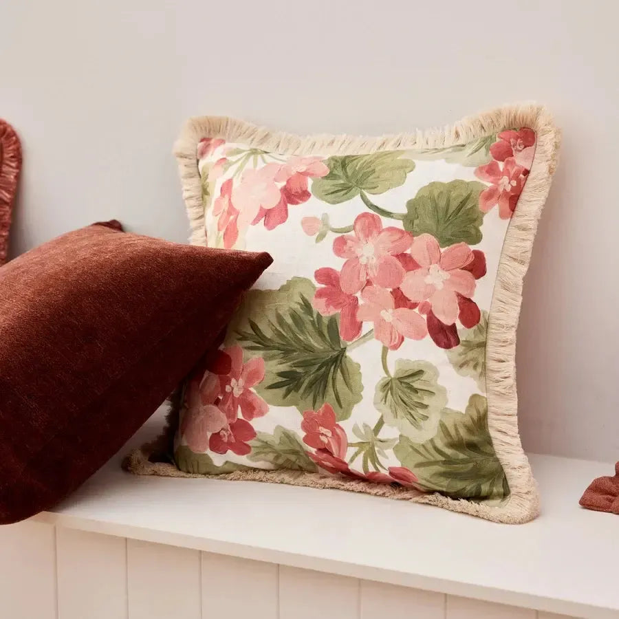 Geranium Rust Cushion 50x50cm-Soft Furnishings-Madras Link-The Bay Room