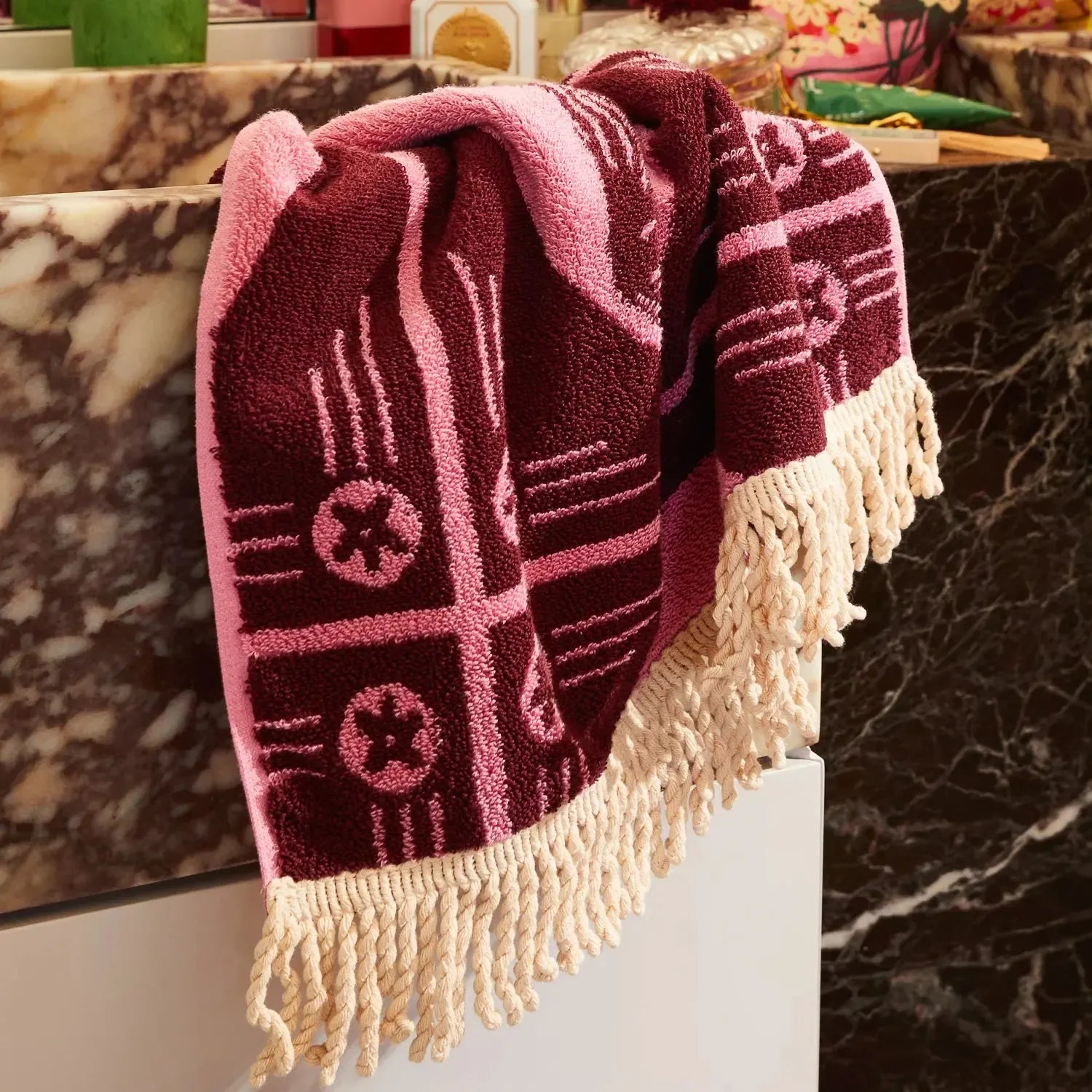Gigi Hand Towel - Cosmo Pink-Soft Furnishings-Sage & Clare-The Bay Room