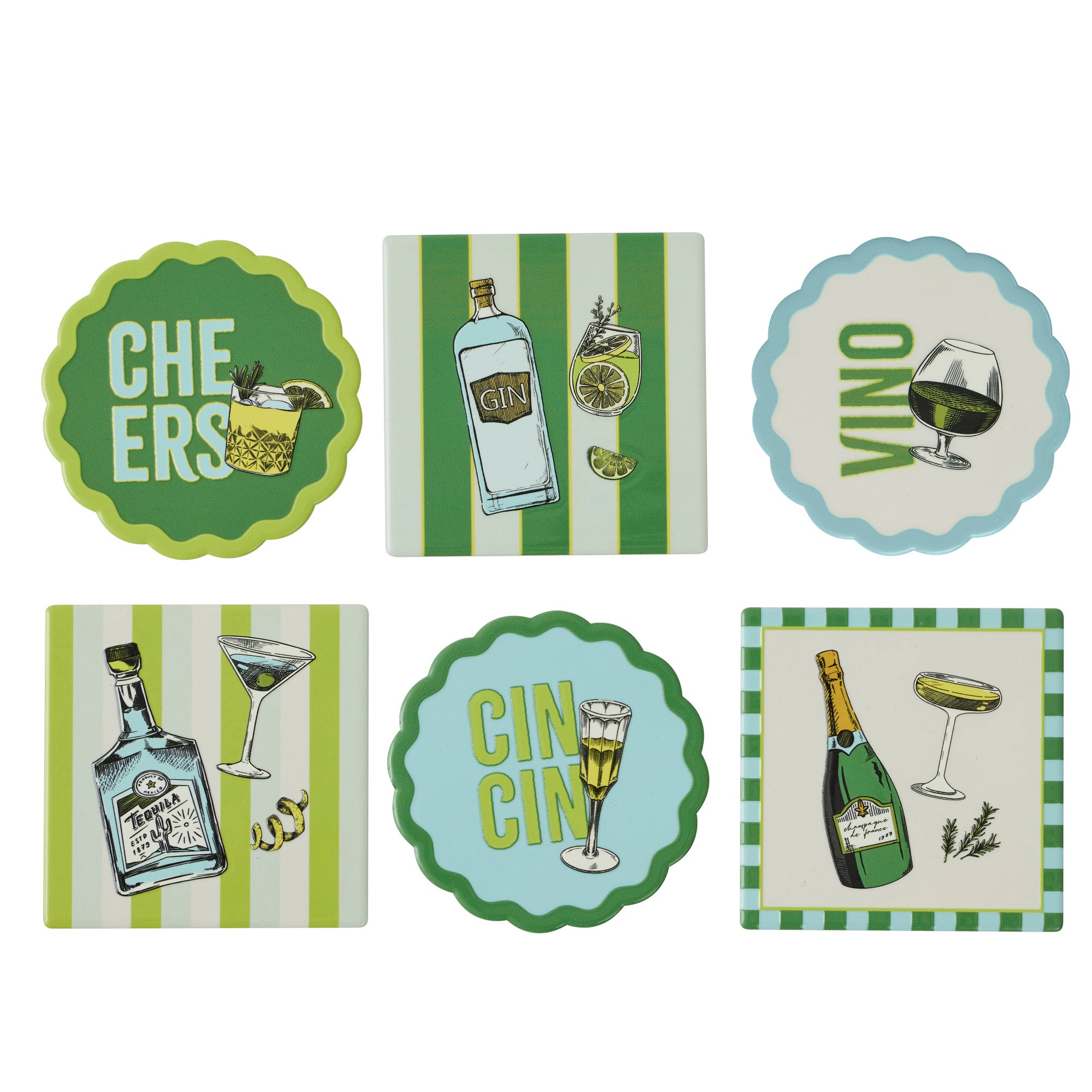 Gimlet Ceramic Coaster 10cm-Dining & Entertaining-Coast To Coast Home-The Bay Room