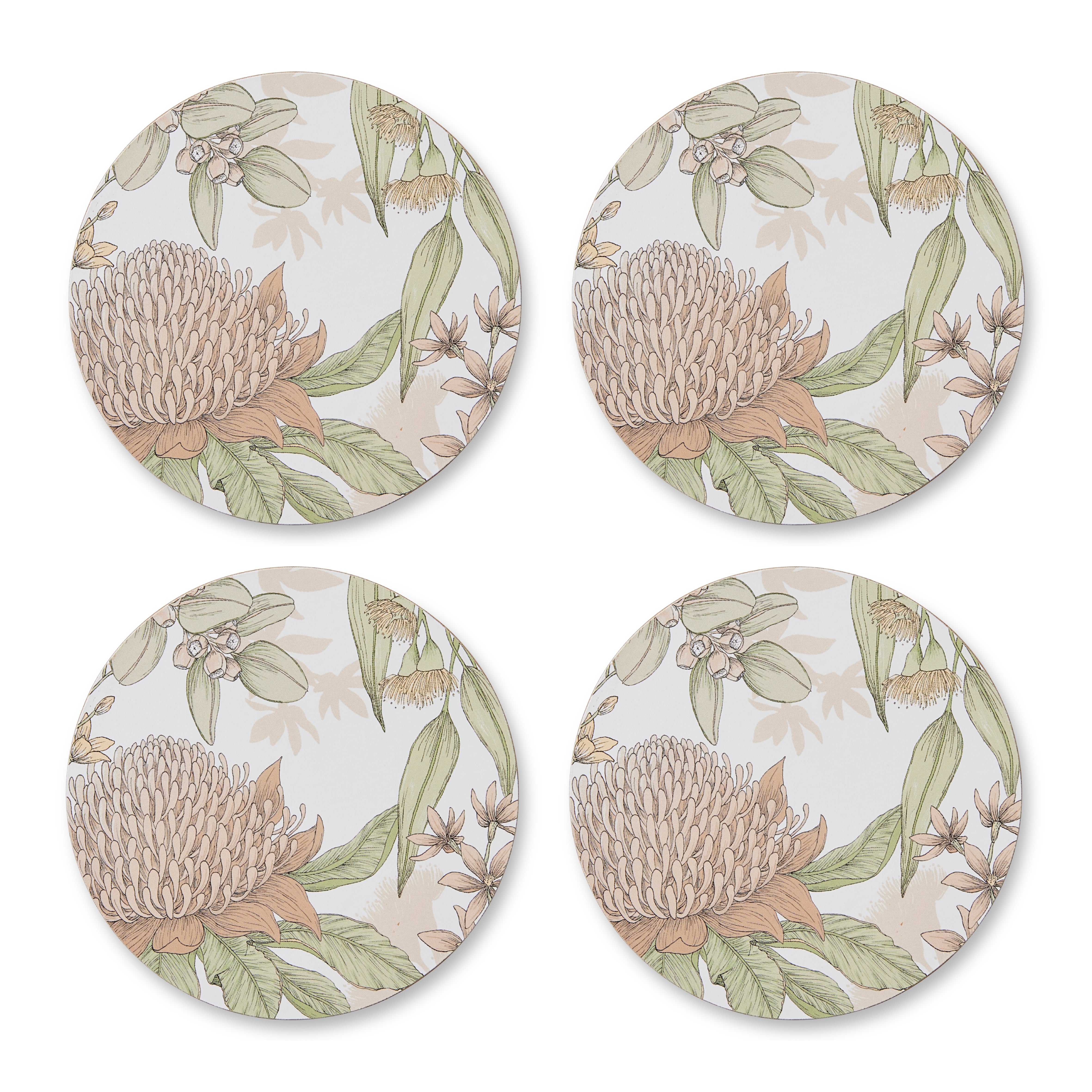 Glenelg Neutral Round Coaster Set 4-Dining & Entertaining-Madras Link-The Bay Room