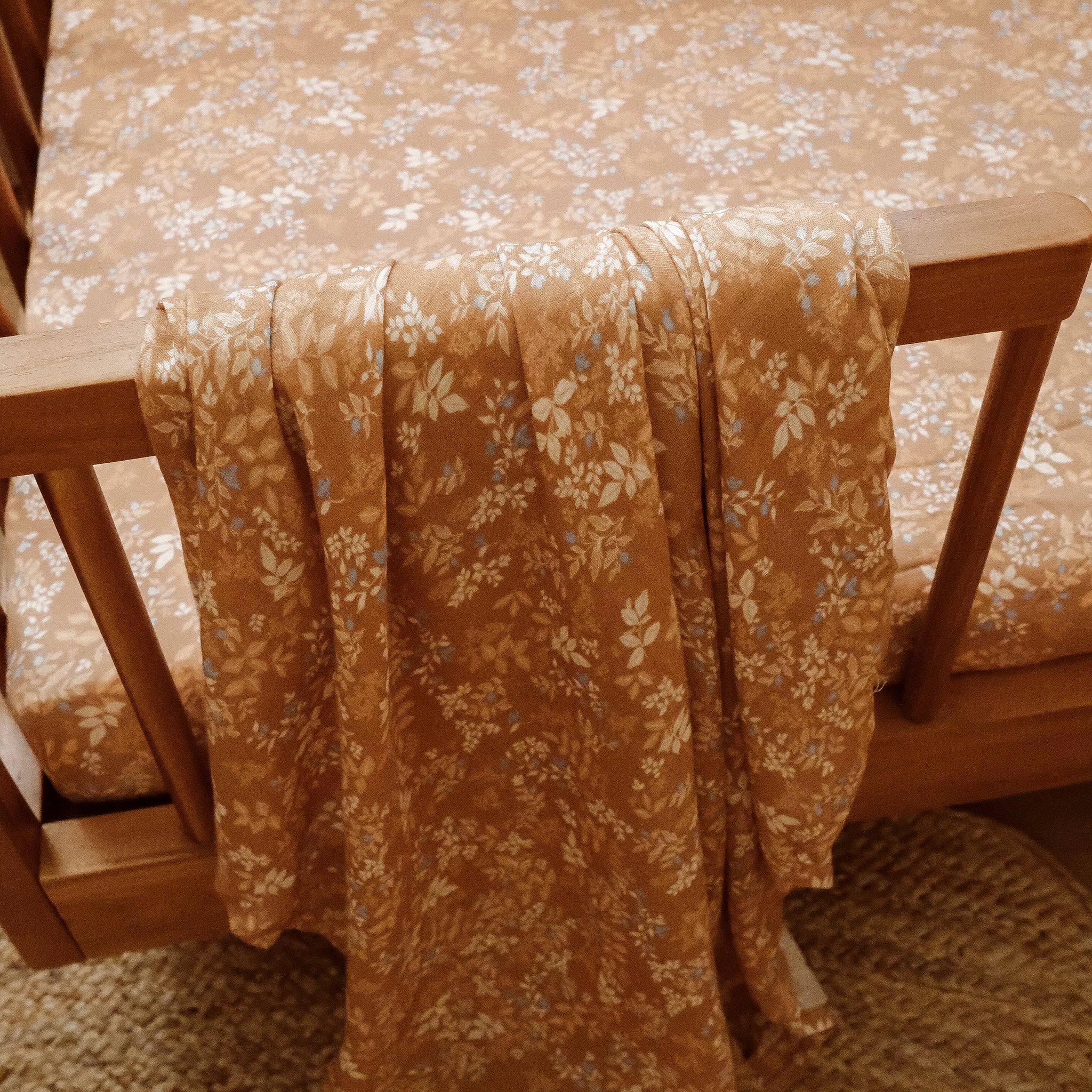 Gold Holly Organic Fitted Cot Sheet-Nursery & Nurture-Fox & Fallow-The Bay Room