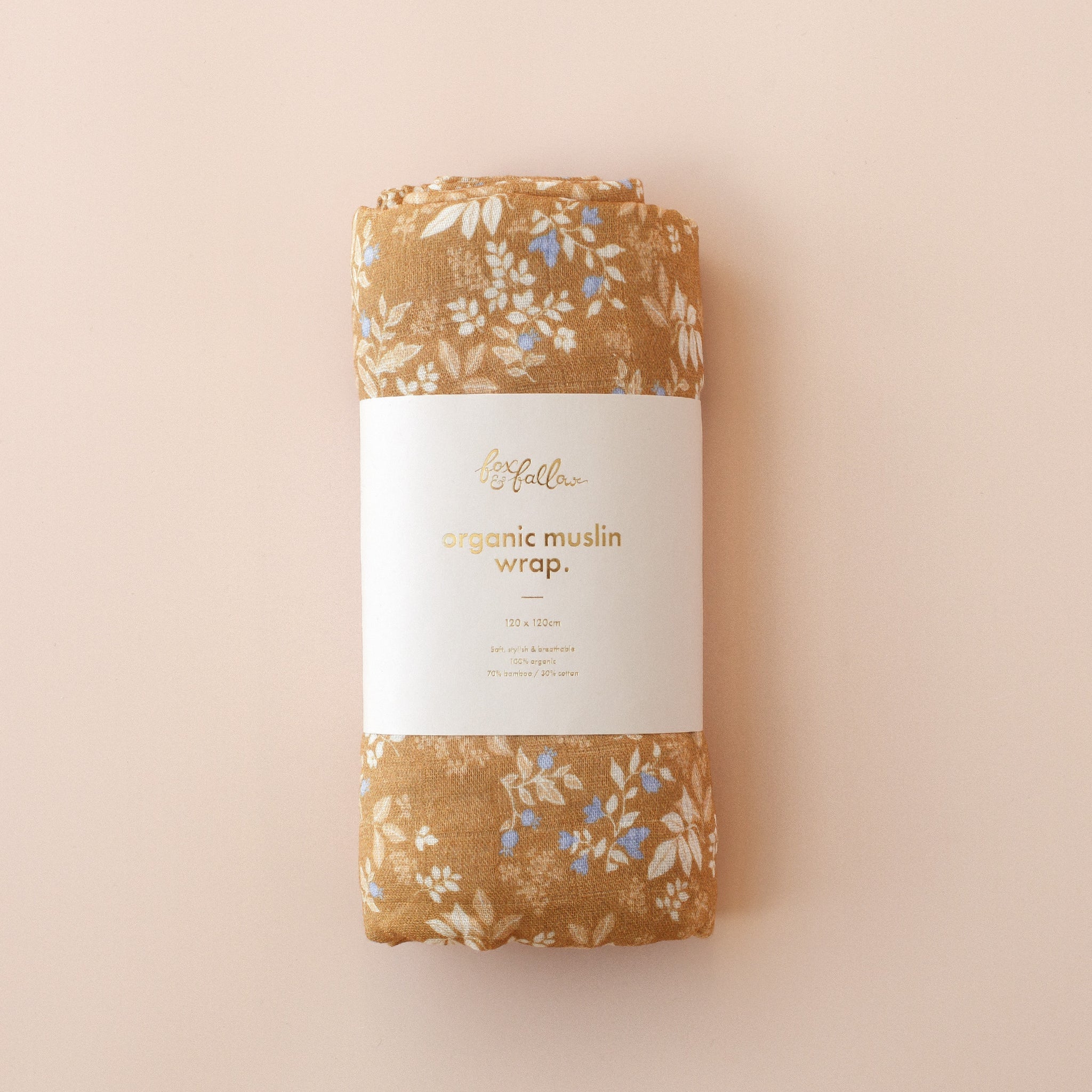 Gold Holly/Forest Friends Caramel Organic Muslin Wrap Set-Nursery & Nurture-Fox & Fallow-The Bay Room