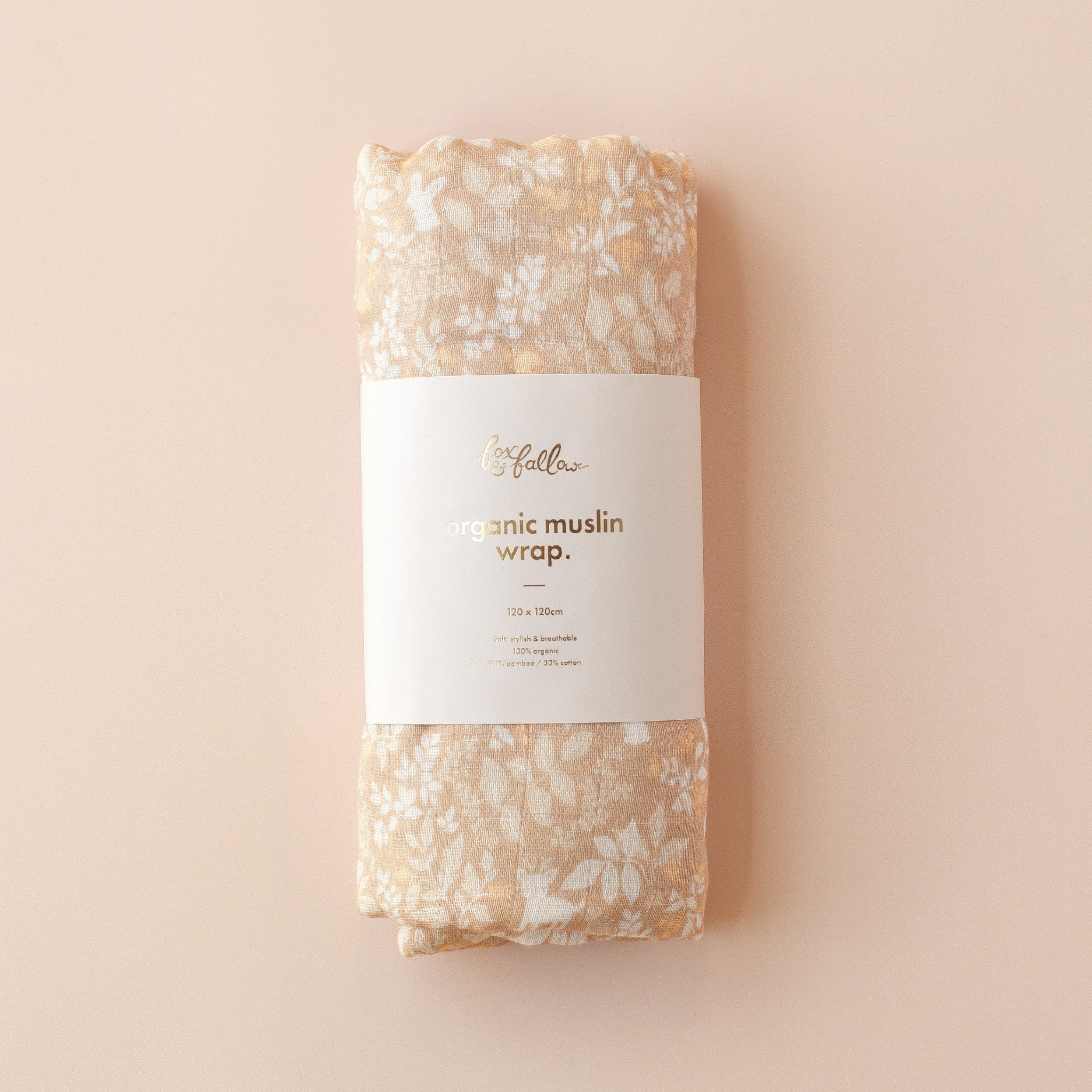 Gold Holly/Forest Friends Caramel Organic Muslin Wrap Set-Nursery & Nurture-Fox & Fallow-The Bay Room