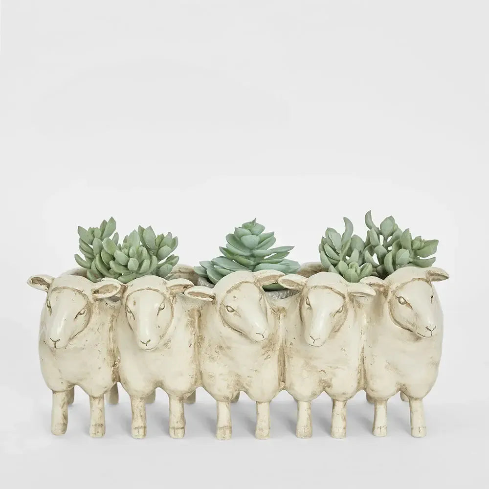 Grazers Sheep Planter Cream-Pots, Planters & Vases-Florabelle-The Bay Room
