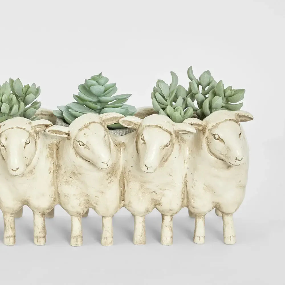 Grazers Sheep Planter Cream-Pots, Planters & Vases-Florabelle-The Bay Room