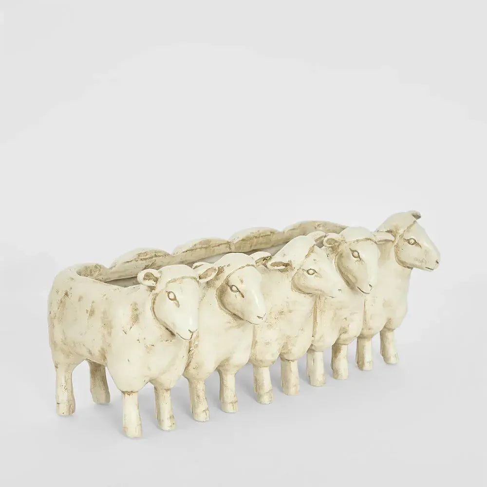 Grazers Sheep Planter Cream-Pots, Planters & Vases-Florabelle-The Bay Room