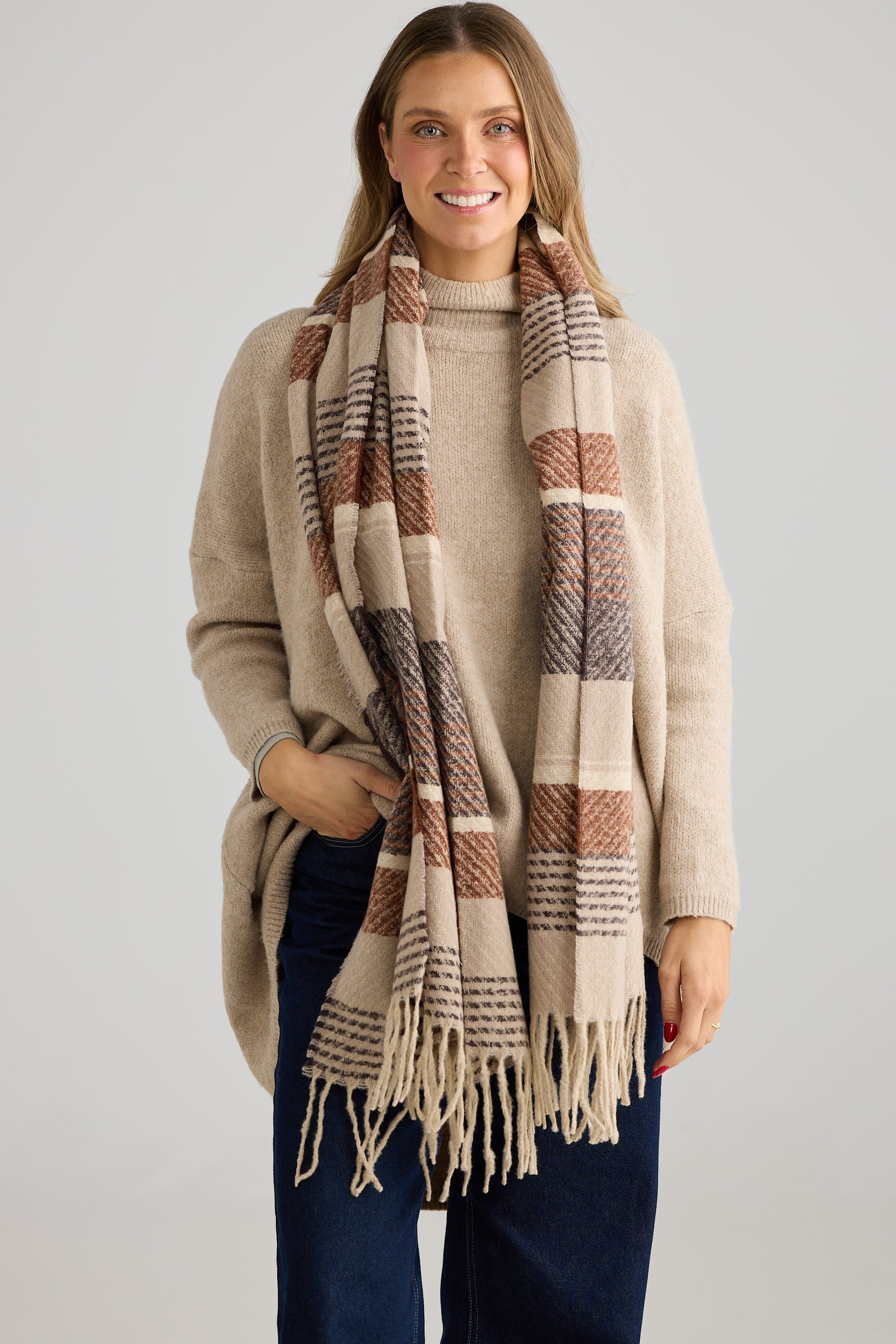 Green Bay Scarf - Brown-Scarves, Belts & Gloves-Holiday-The Bay Room