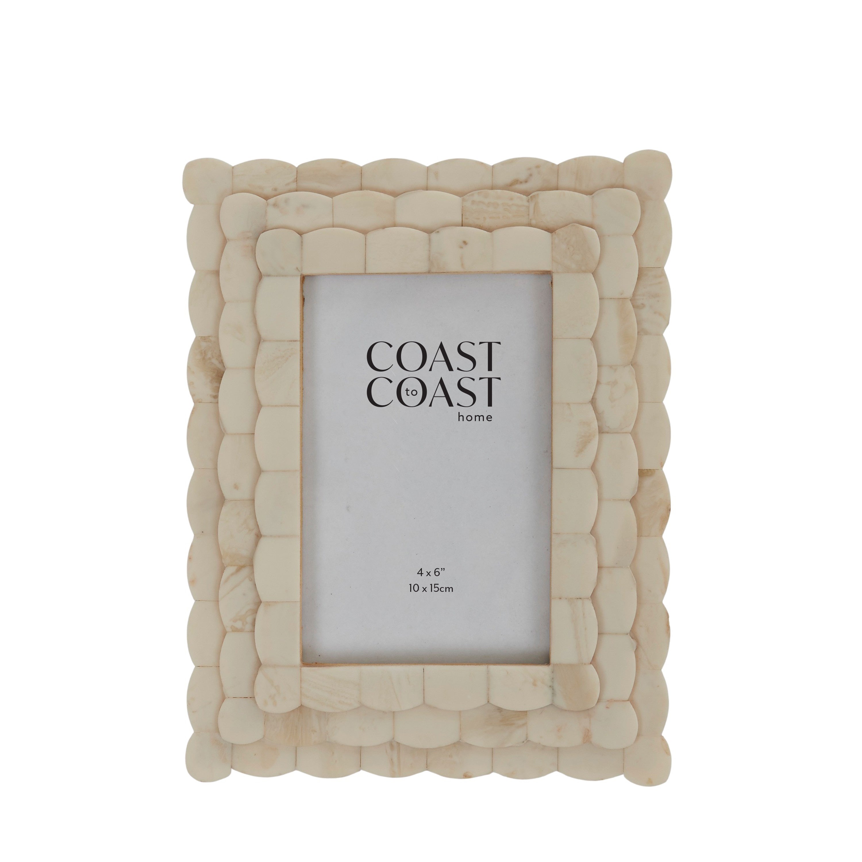 Gretel Bone 4x6" Frame 17x22cm Ivory-Decor Items-Coast To Coast Home-The Bay Room