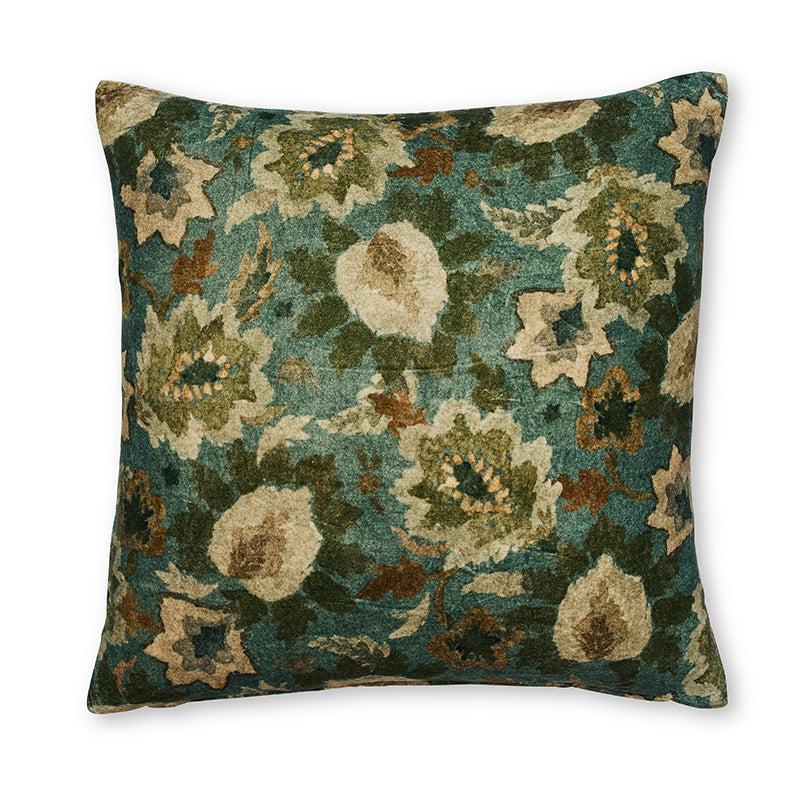 Griffith Velvet Green Cushion 55x55cm-Soft Furnishings-Madras Link-The Bay Room