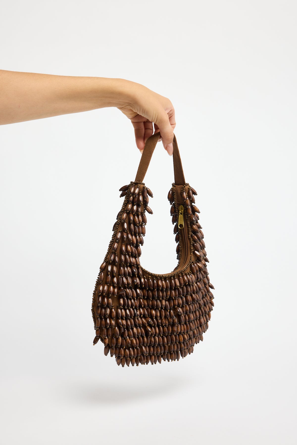 Rafiki Beaded Bag - Chocolate