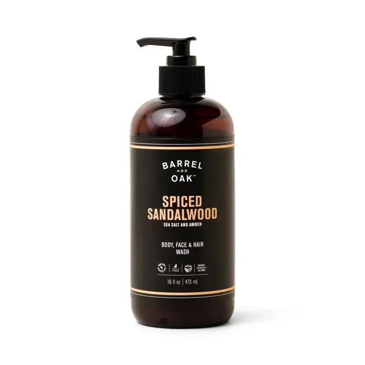 Hair Face and Body All-In-One Wash 473ml - Spiced Sandalwood-Beauty & Well-Being-Barrel & Oak-The Bay Room