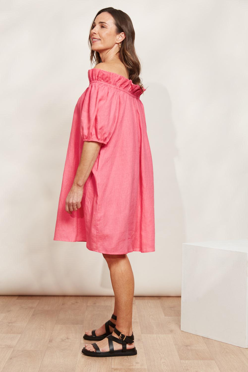 Halcyon Ruched Dress - Musk-Dresses-Eb & Ive-The Bay Room