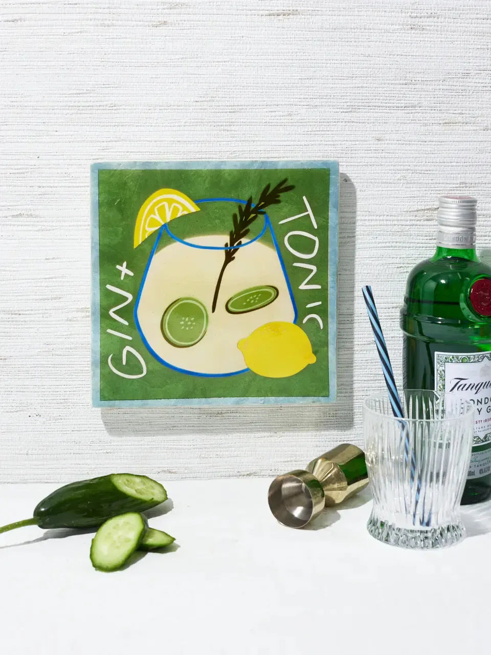Happy Hour Gin Tile-Wall Decor-Jones & Co-The Bay Room