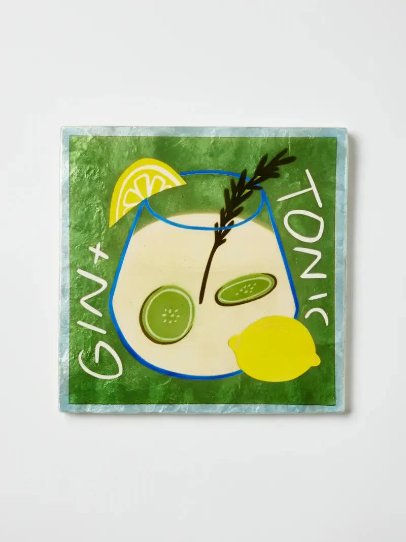 Happy Hour Gin Tile-Wall Decor-Jones & Co-The Bay Room