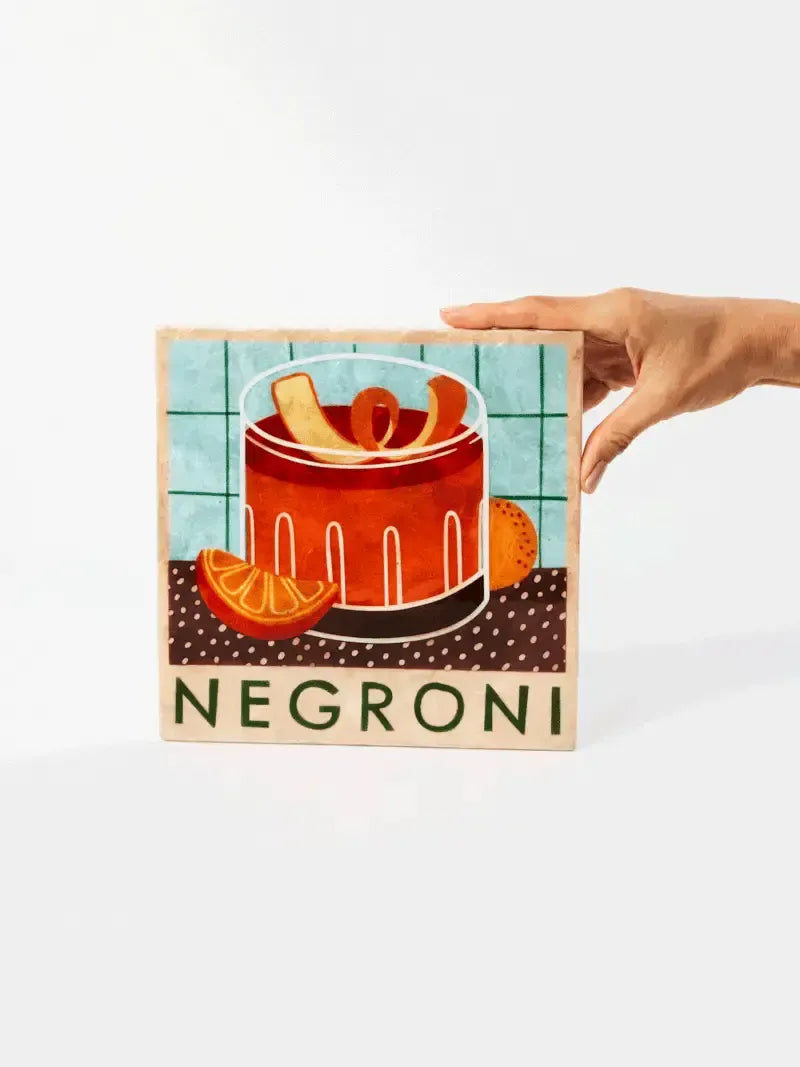 Happy Hour Negroni Tile-Wall Decor-Jones & Co-The Bay Room