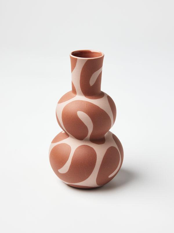 Happy Vase Terracotta Curls-Pots, Planters & Vases-Jones & Co-The Bay Room