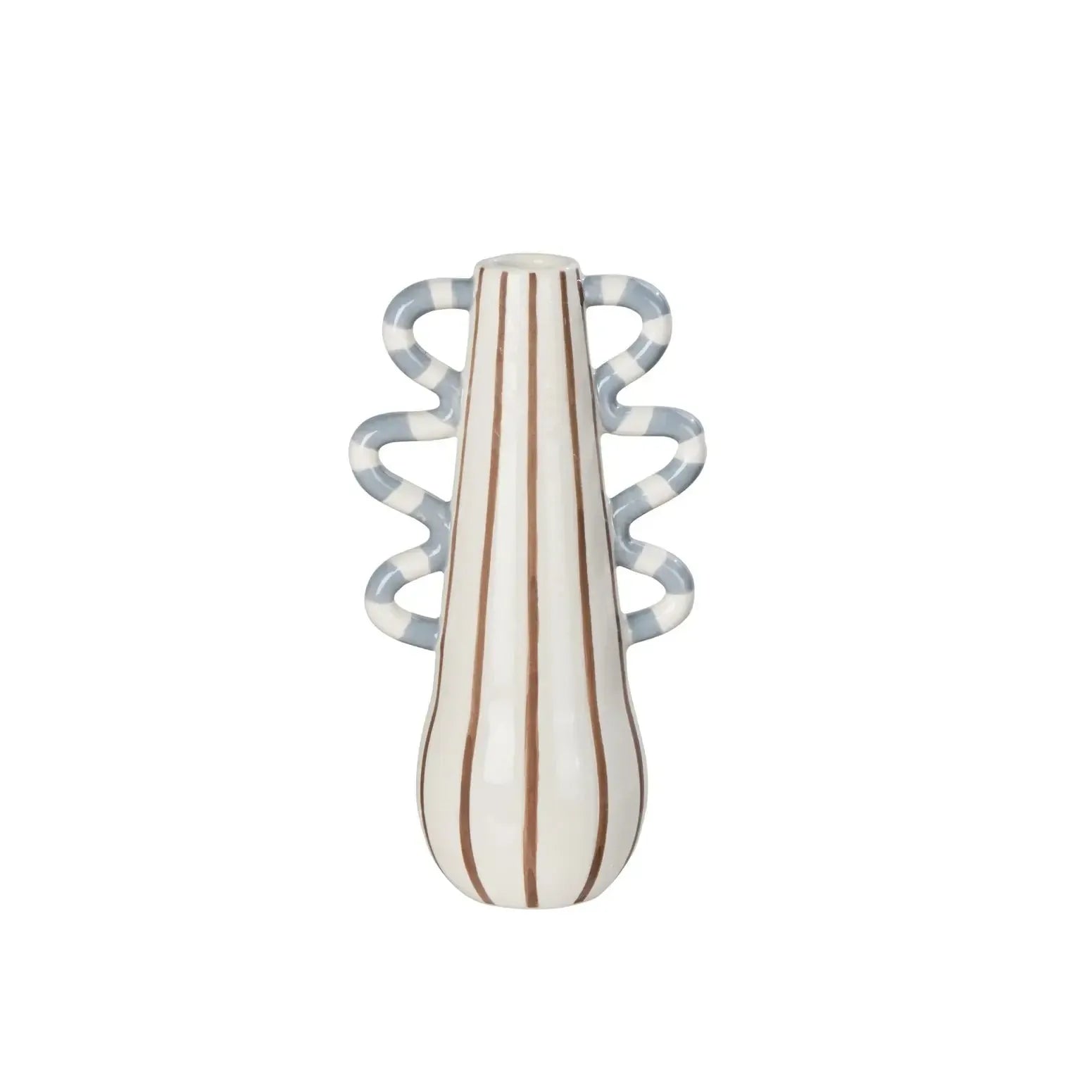 Harper Stripe Vase 8.2x12.5x22.5cm-Pots, Planters & Vases-Emporium-The Bay Room